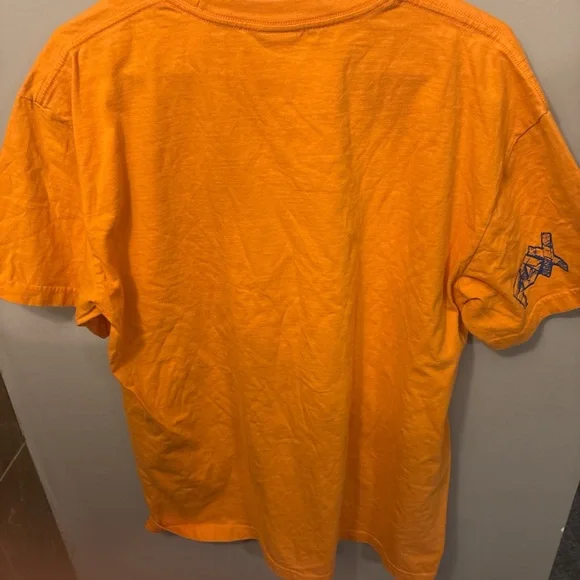 Mens Orange Fox Racing T-Shirt with Blue Graphic XL #fox #rackng - Picture 3 of 4